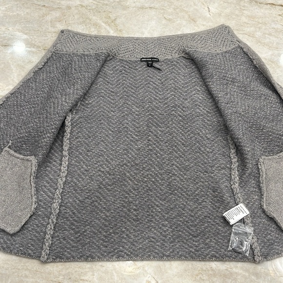 James Perse | Wool Open Front Cardigan | Grey Herringbone | XS‎ - Picture 5 of 10